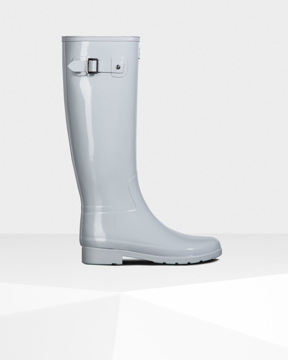 Womens Tall Rain Boots - Hunter Refined Slim Fit Gloss (14YSQJAFW) - Light Grey